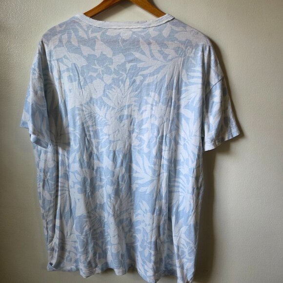 EUC AERIE WHITE / BLUE SUMMER TEE COTTON  OVERSIZED SIZE SMALL - Picture 3 of 11